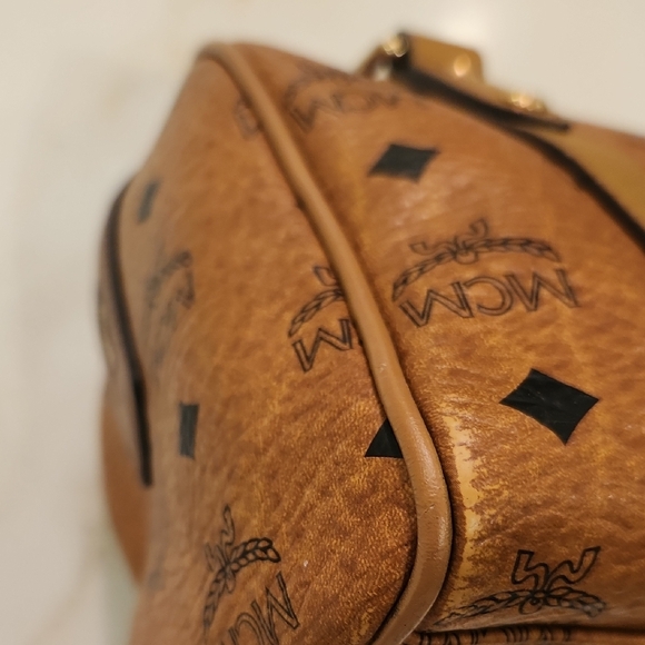 MCM Cognac Visetos Satchel-Stunning Preloved Bag! Check Out Those MCM Charms! - Picture 11 of 16